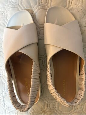 Cole Haan Women's Cream Crossband Slingback Sandals